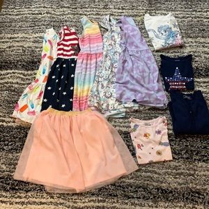 10 piece bundle! Girls sz 7/8! 5 dresses, 2 T’s